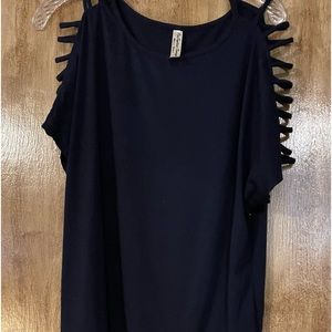 Dark blue  top with sleeve cut outs